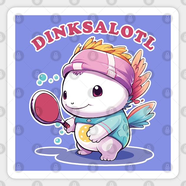 Pickleball Player Gift Cute Axolotl Who Dinks "Dinksalotl" Sticker by SeaLAD